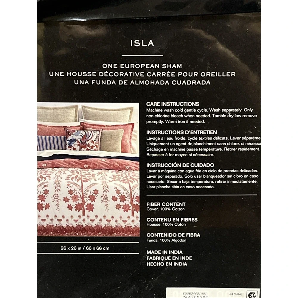 Ralph Lauren 1 European Euro Sham ISLA Texture Natural MSRP $170 LAUREN NWT